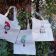Embroidered shopping bags with dwarves designs