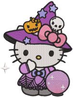 Hello Kitty Halloween magic embroidery design