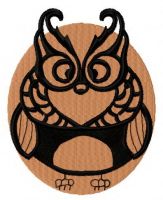 Brown owl embroidery design