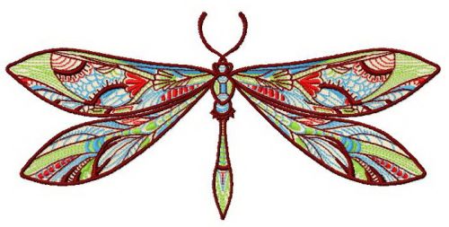 Mosaic dragonfly 2 machine embroidery design