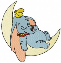 Sleeping Dumbo embroidery design
