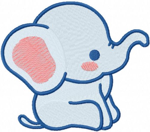 Baby elephant free embroidery design