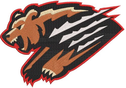 Fresno Grizzlies primary logo embroidery design