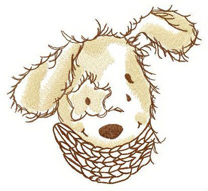 Dog's woolen scarf machine embroidery design