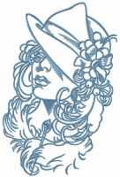 Stylish lady embroidery design