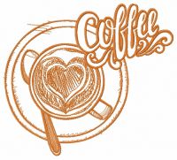 Always hot coffee 3 embroidery design