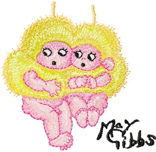 Snugglepot and Cuddlepie Together 2 machine embroidery design