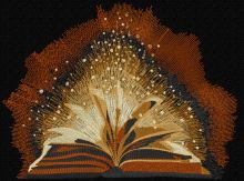 Open magic book embroidery design
