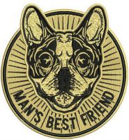 Man's best friend embroidery design
