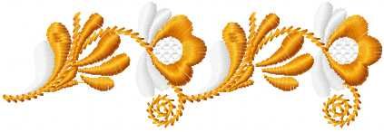 gold flower border free embroidery design