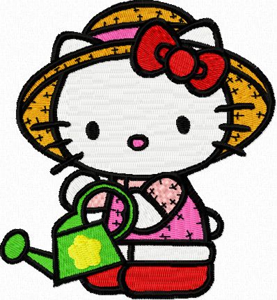 Hello Kitty Gardener 1 machine embroidery design