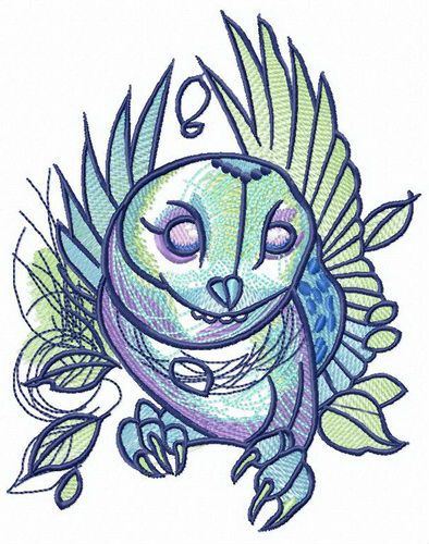 Owl's claws machine embroidery design