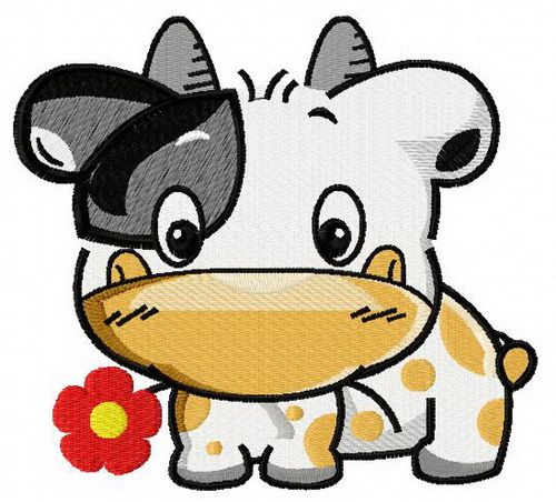 Tiny cow machine embroidery design
