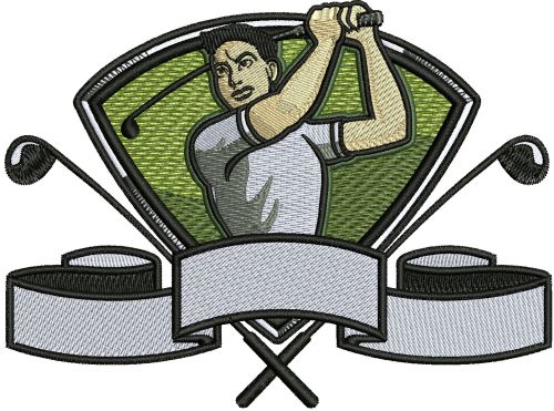 Golfer embroidery design 2