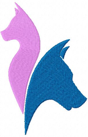 Cat and Dog free embroidery design