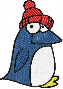 Moxito Penguin free machine embroidery