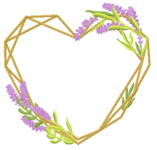 Lavender Heart free embroidery design