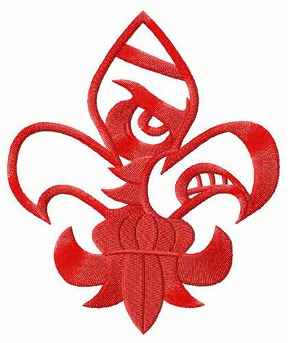 Louisville Cardinals Fleur-de-lis logo machine embroidery design