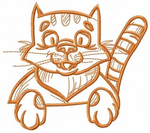 Funny pet kitten machine embroidery design