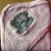Pink bath baby towel embroidered teddy bear happy face design