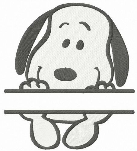 Snoopy monogram machine embroidery design