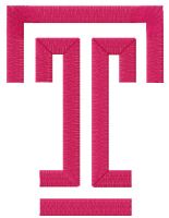 Temple University logo embroidery design