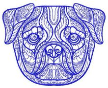 Mosaic pug-dog 2 embroidery design