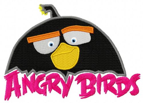 Angry Birds Black machine embroidery design