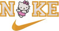 Nike Hello Kitty logo embroidery design
