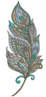 Mosaic feather embroidery design