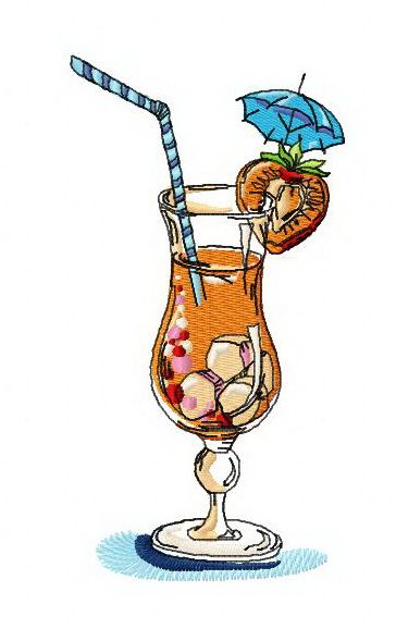 Cocktail 2 machine embroidery design