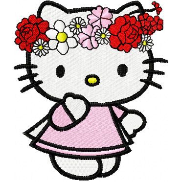 Hello Kitty Happy Easter machine embroidery design