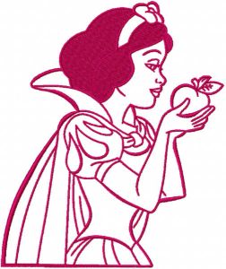 Snow white with apple one colored