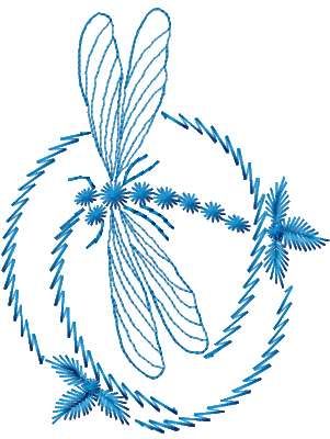 Dragonfly free embroidery design
