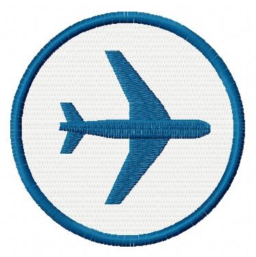 Airport badge machine embroidery design