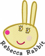 Rebecca Rabbit head embroidery design