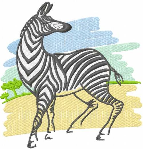 Zebra sketch embroidery design