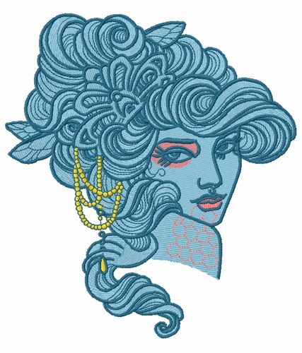 Supercilious girl 2 machine embroidery design