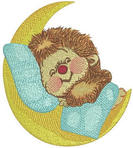 Sweet hedgehog's dreams machine embroidery design