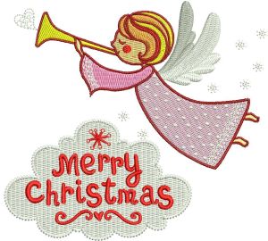 Christmas angel embroidery design