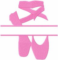 Ballet shoes monogram free embroidery design