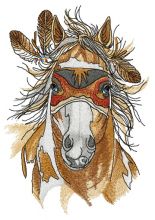 Warrior's horse embroidery design