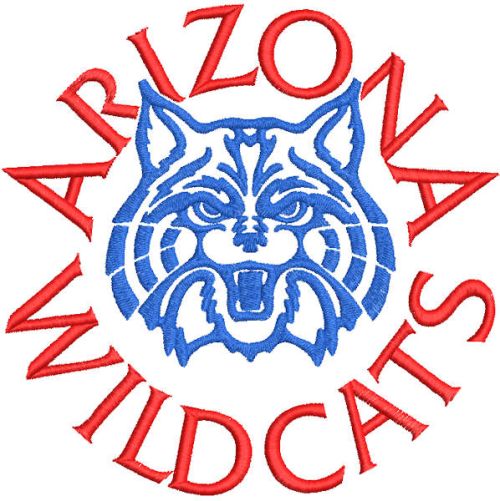 Arizona wildcats round logo embroidery design