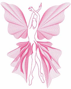 Dancing fairy embroidery design