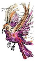 Pink firebird embroidery design