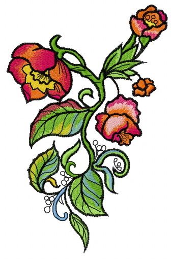 Wild  poppies machine embroidery design