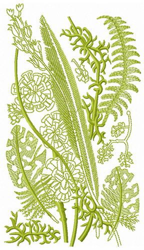 Various herbs machine embroidery design