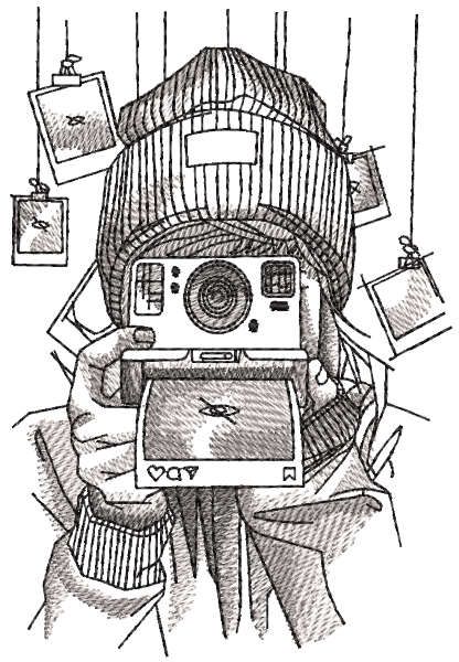 Winter photographer embroidery design