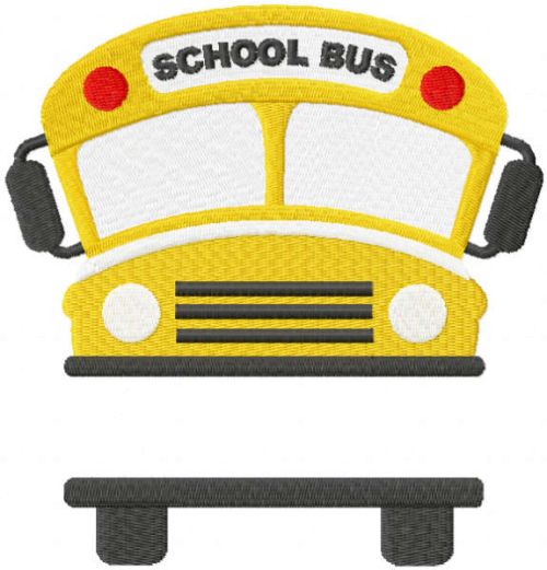 School bus with monogram embroidery design