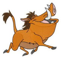 Pumba running embroidery design